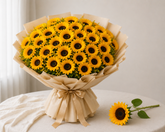 Golden Sunburst – 50 Sunflower Bouquet