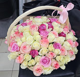 Pastel Symphony Rose Basket