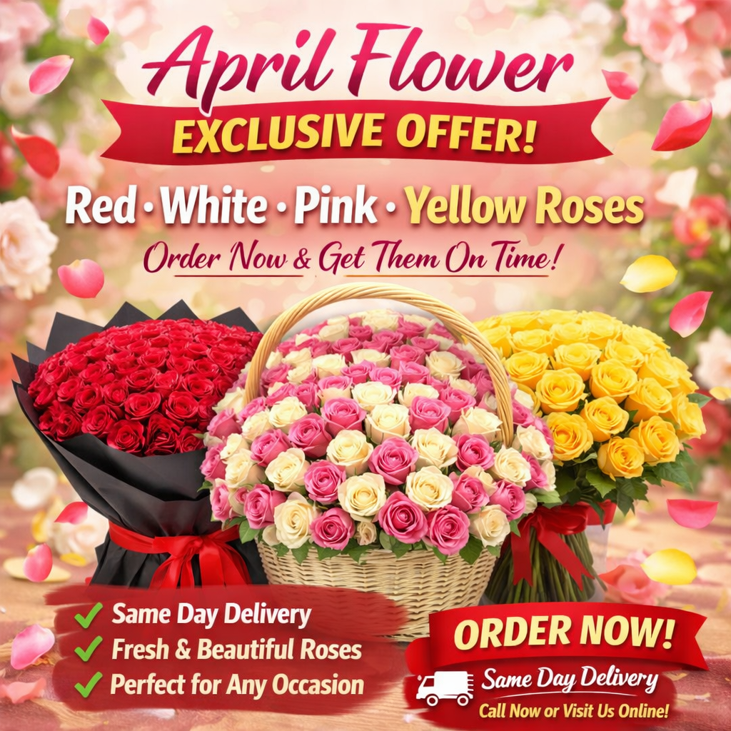 April Exclusive Rose Collection – Same-Day Flower Delivery in Dubai | Flora La Mer
