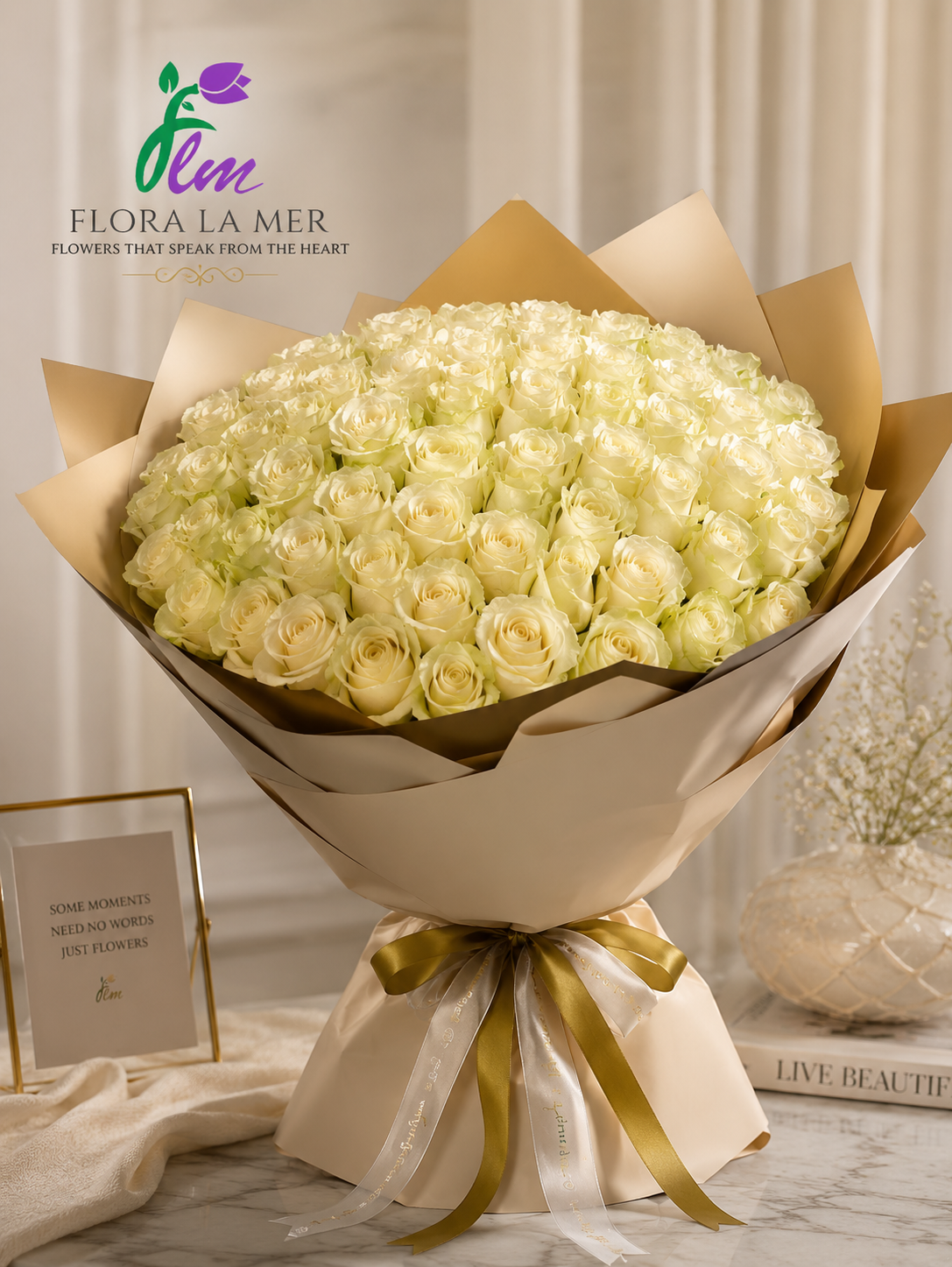 Luxury flower delivery Dubai with premium fresh flower bouquet by Flora La Mer