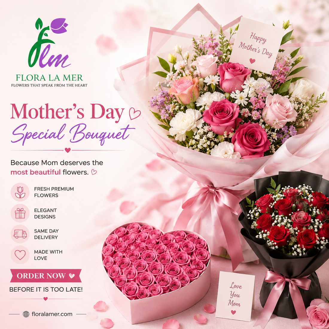 Mother’s Day Flowers in Dubai – Surprise Mom with Luxury Blooms from Flora La Mer