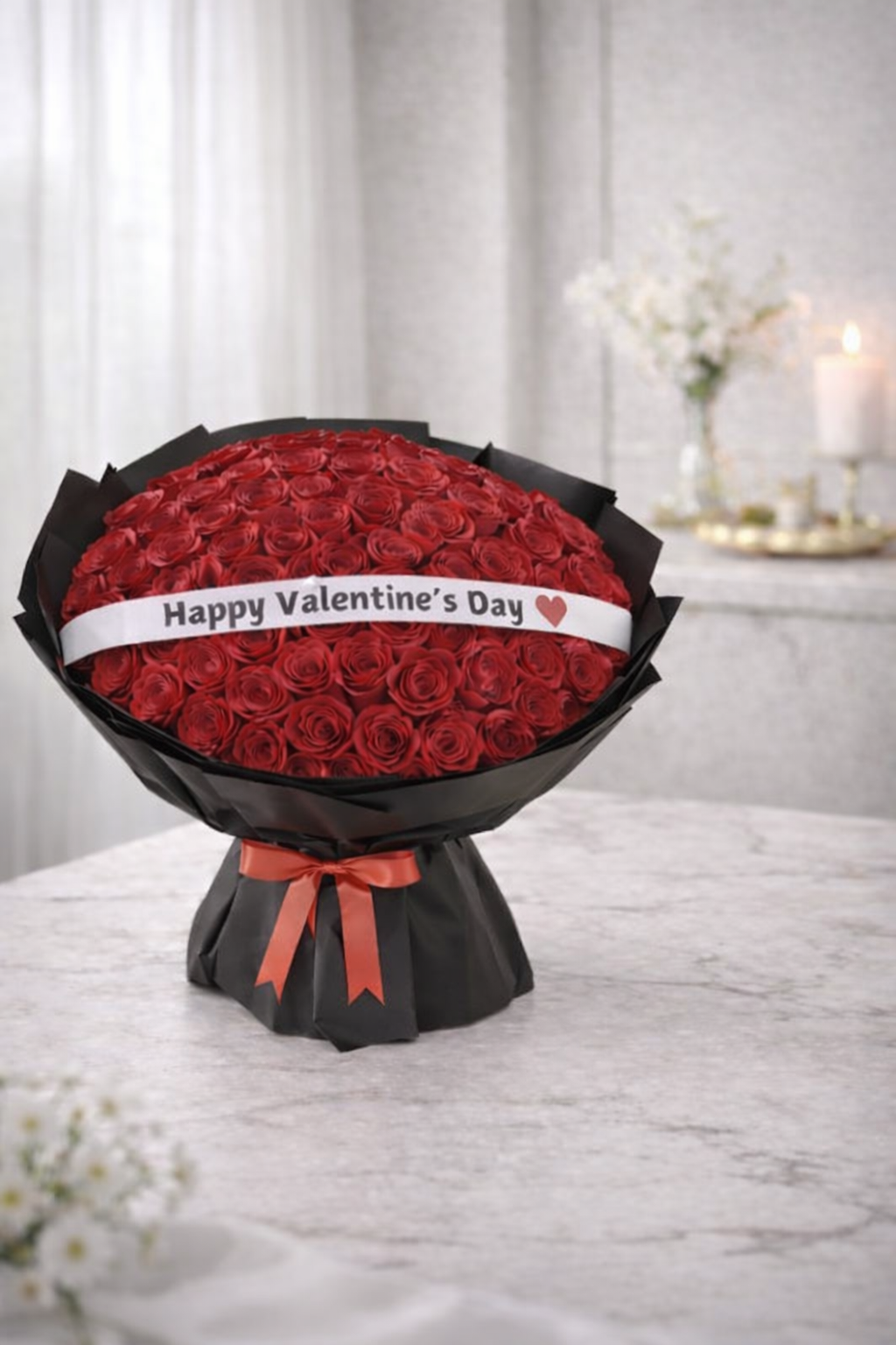 101 red roses bouquet for Valentine’s Day in Dubai