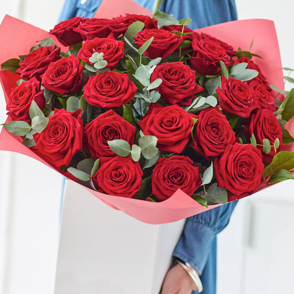 Enchanted Romance: 31 Red Roses with Greenery Surround