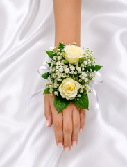 Ivory Elegance Couple Corsage & Boutonniere Set