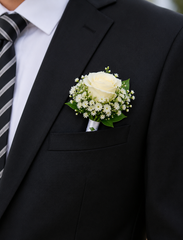 Ivory Elegance Couple Corsage & Boutonniere Set