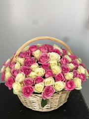 Pastel Symphony Rose Basket