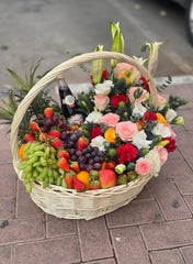 Royal Blossom & Fruit Celebration Basket