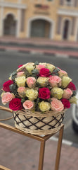 Blush Elegance Rose Basket
