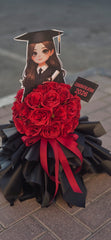 Artificial Red Rose Graduation Bouquet – Congratulations 2026