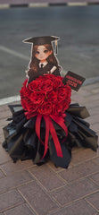 Artificial Red Rose Graduation Bouquet – Congratulations 2026