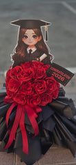 Artificial Red Rose Graduation Bouquet – Congratulations 2026
