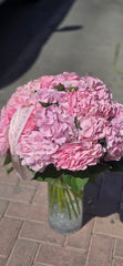 11 pink Hydrangea bouquet