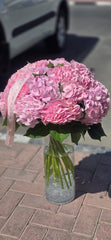 11 pink Hydrangea bouquet