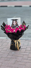 Midnight Blossom Graduation Bouquet