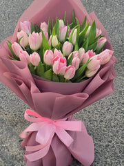 30 Pink Tulips – Pink Passion Bouquet