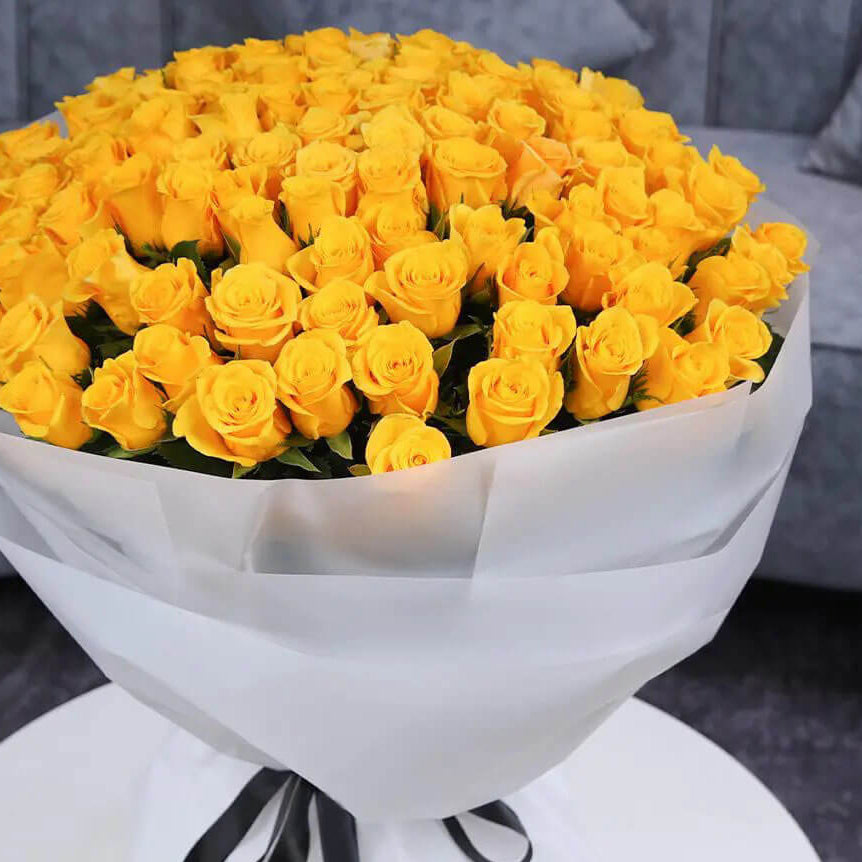 100 Stems Bright Yellow Roses