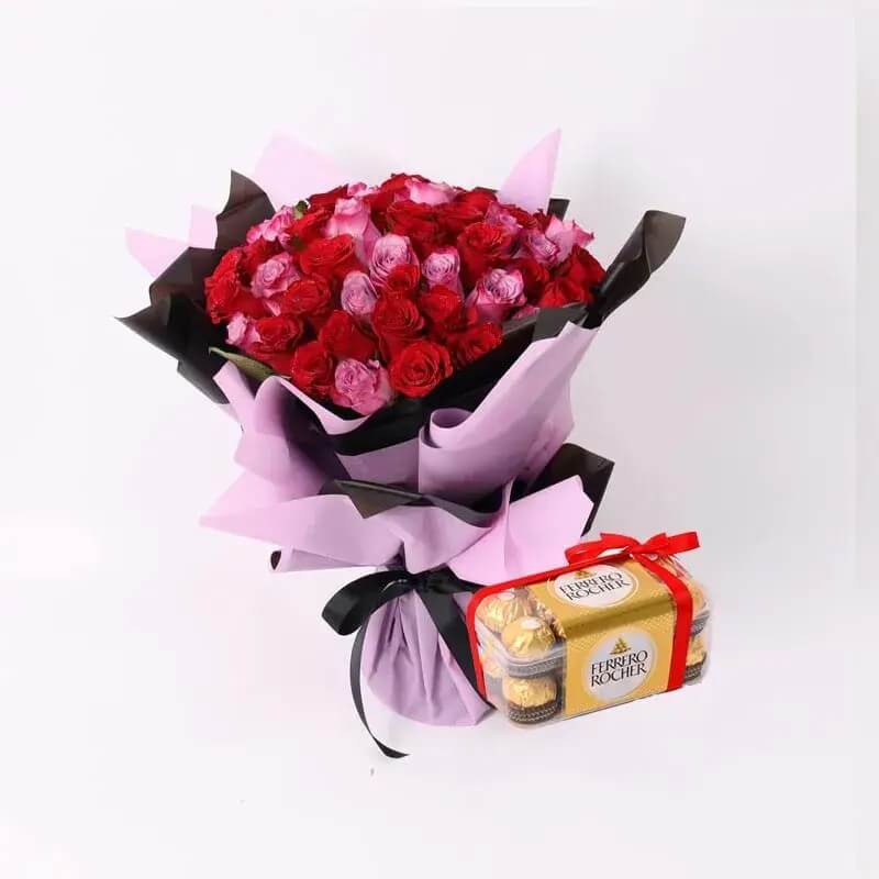 My Queen Bouquet and Ferrero Rocher 200gm