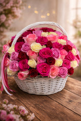 Mixed flowers basket